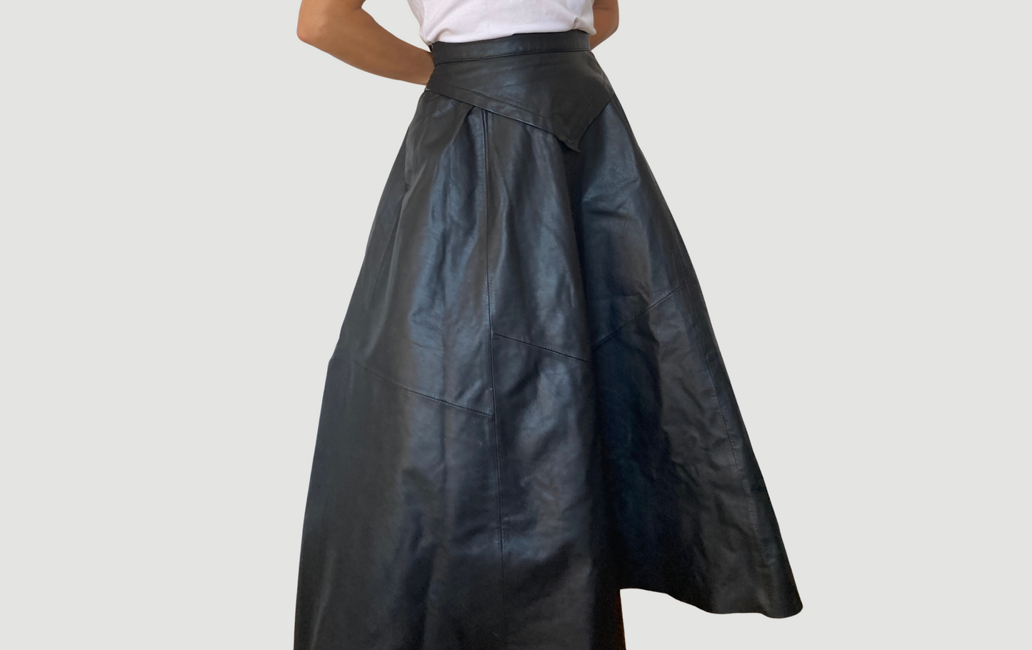Maxi leather skirt