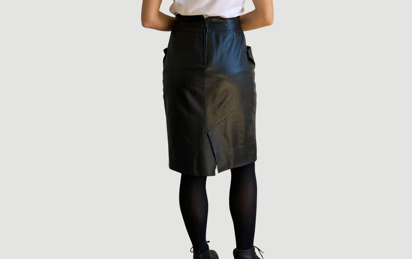 Black leather skirt