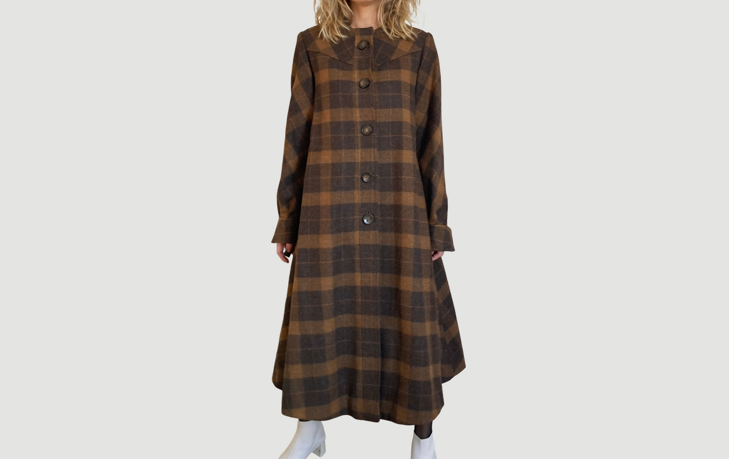Long Plaid Coat
