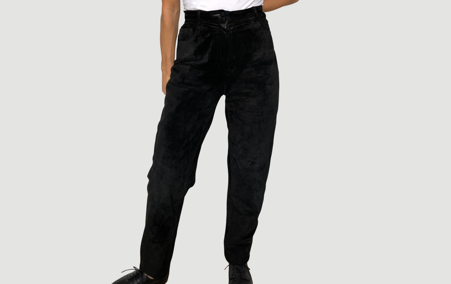 Black Suede Leather trousers