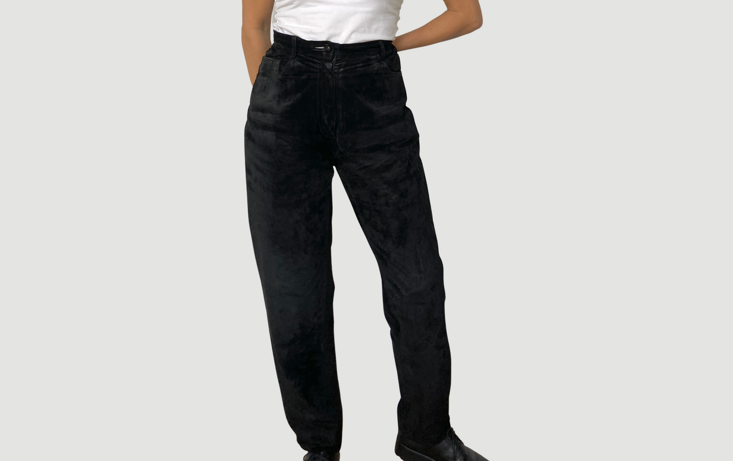 Black Suede Leather trousers