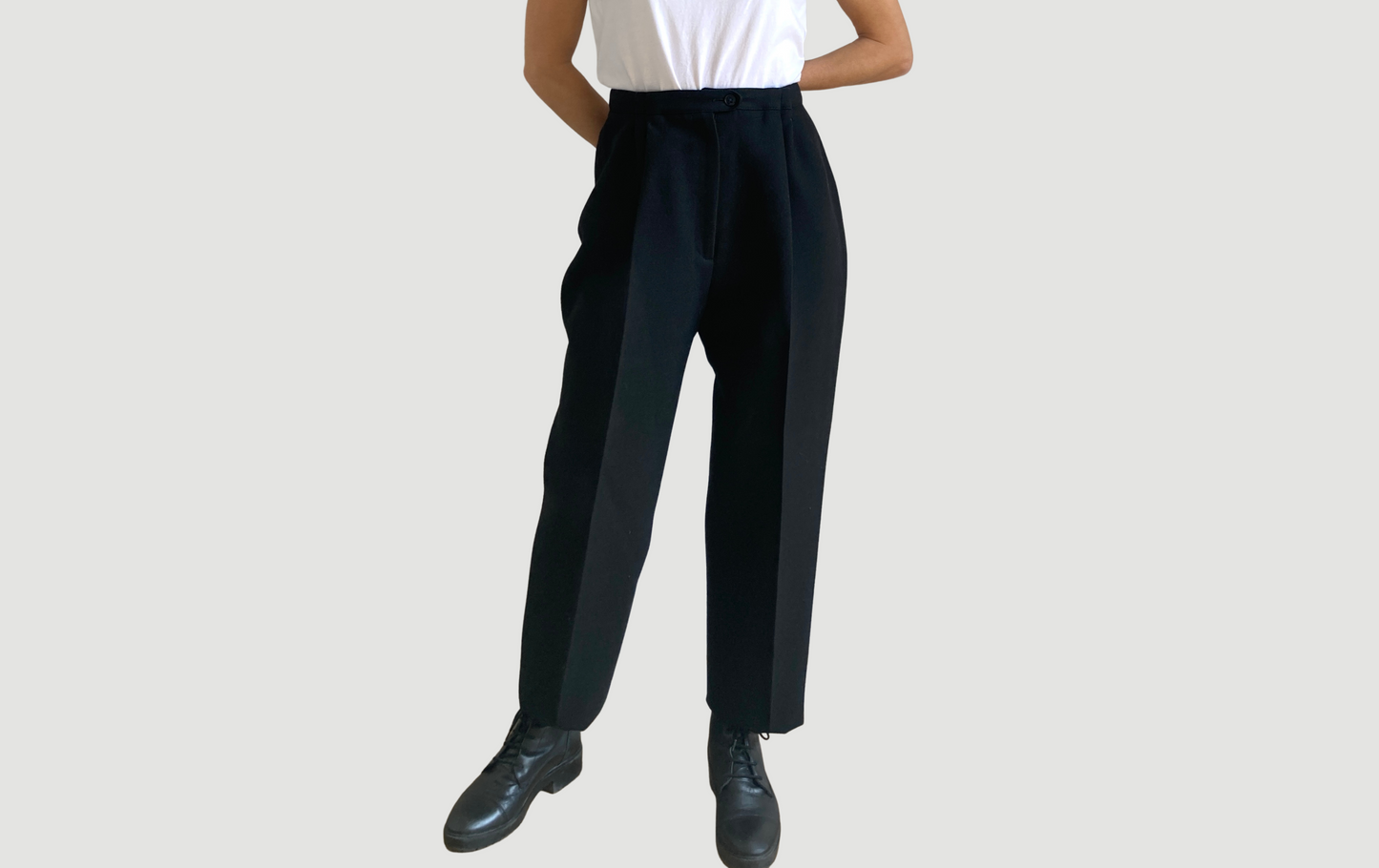 Black wool pants