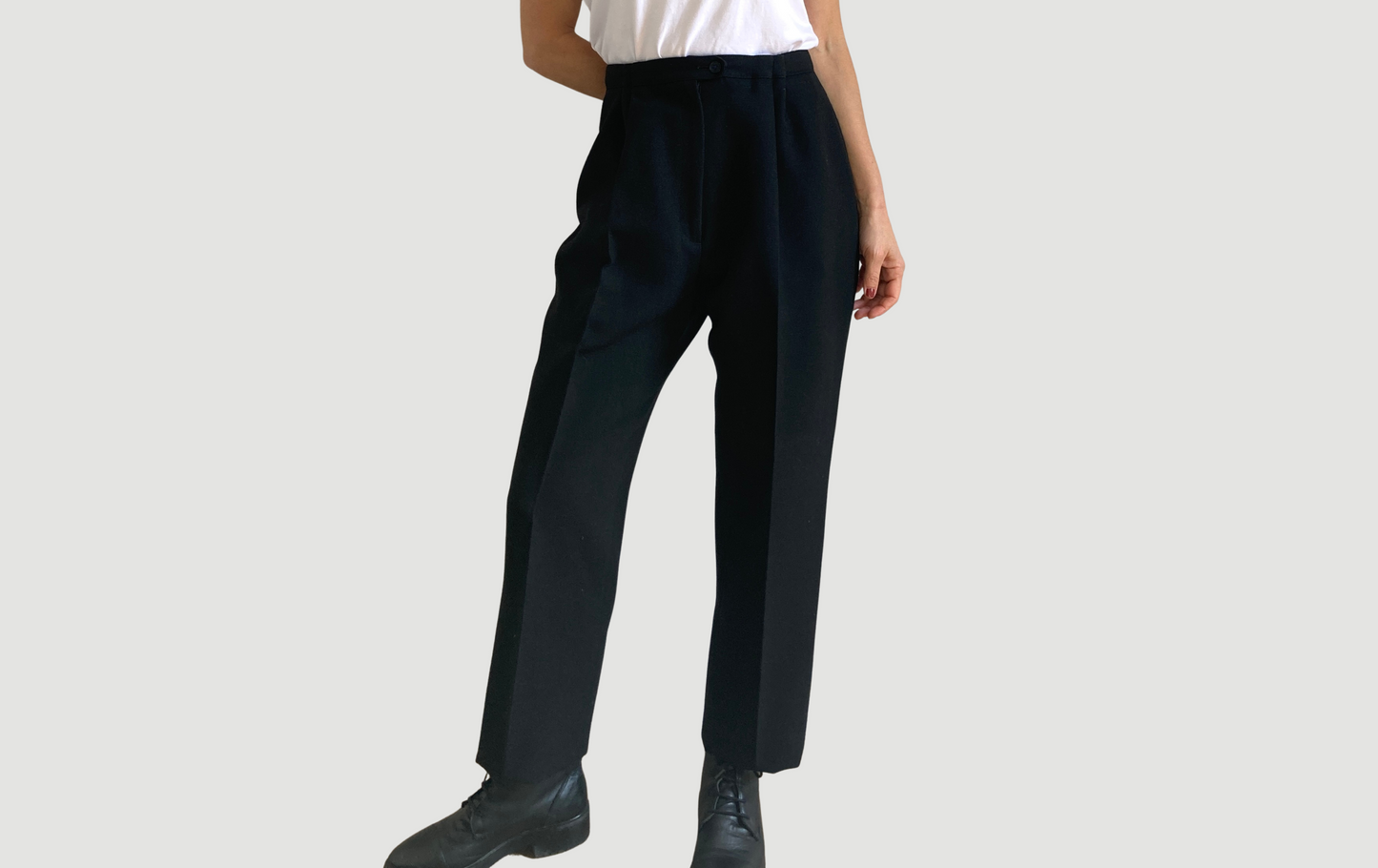 Black wool pants