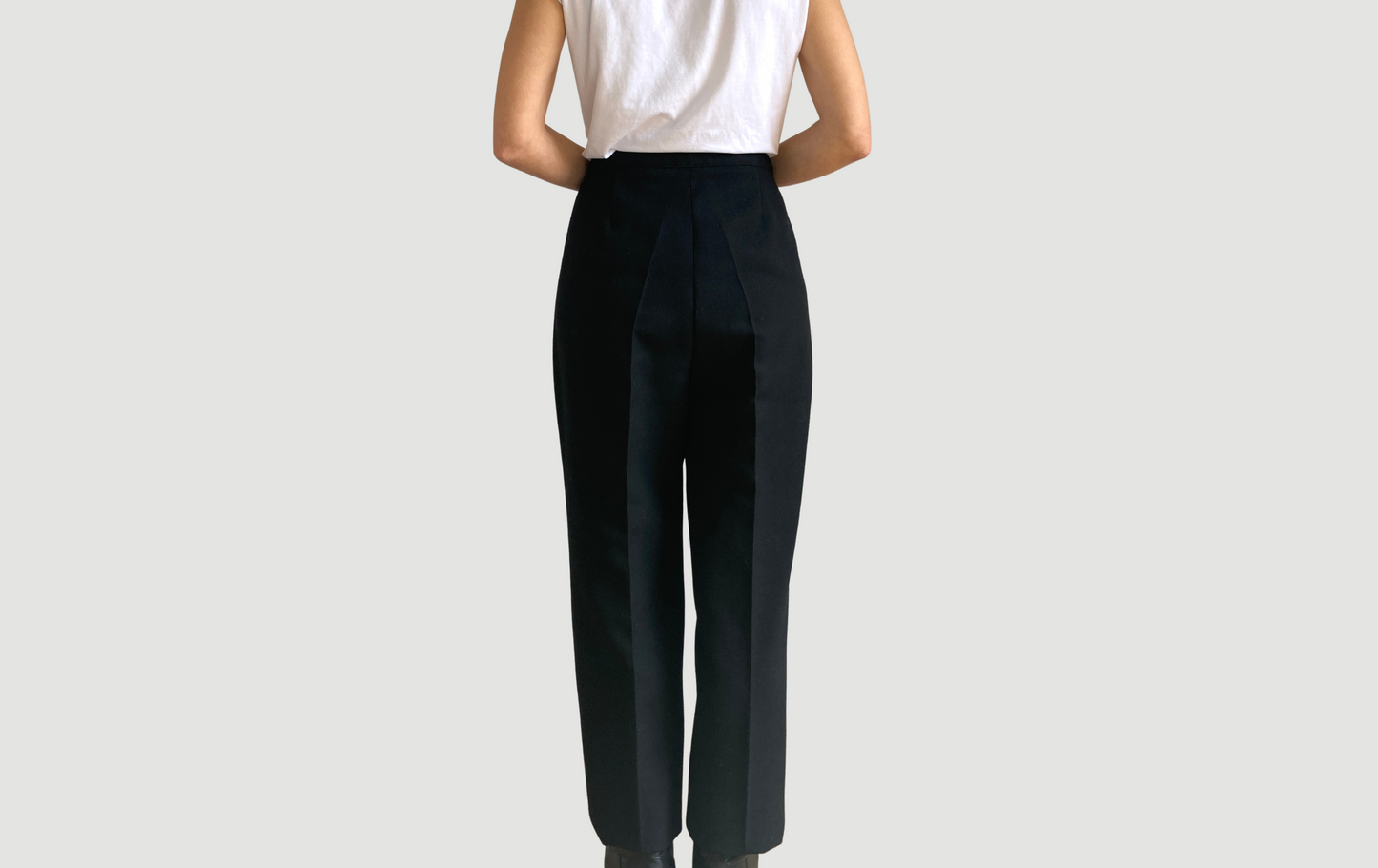 Black wool pants