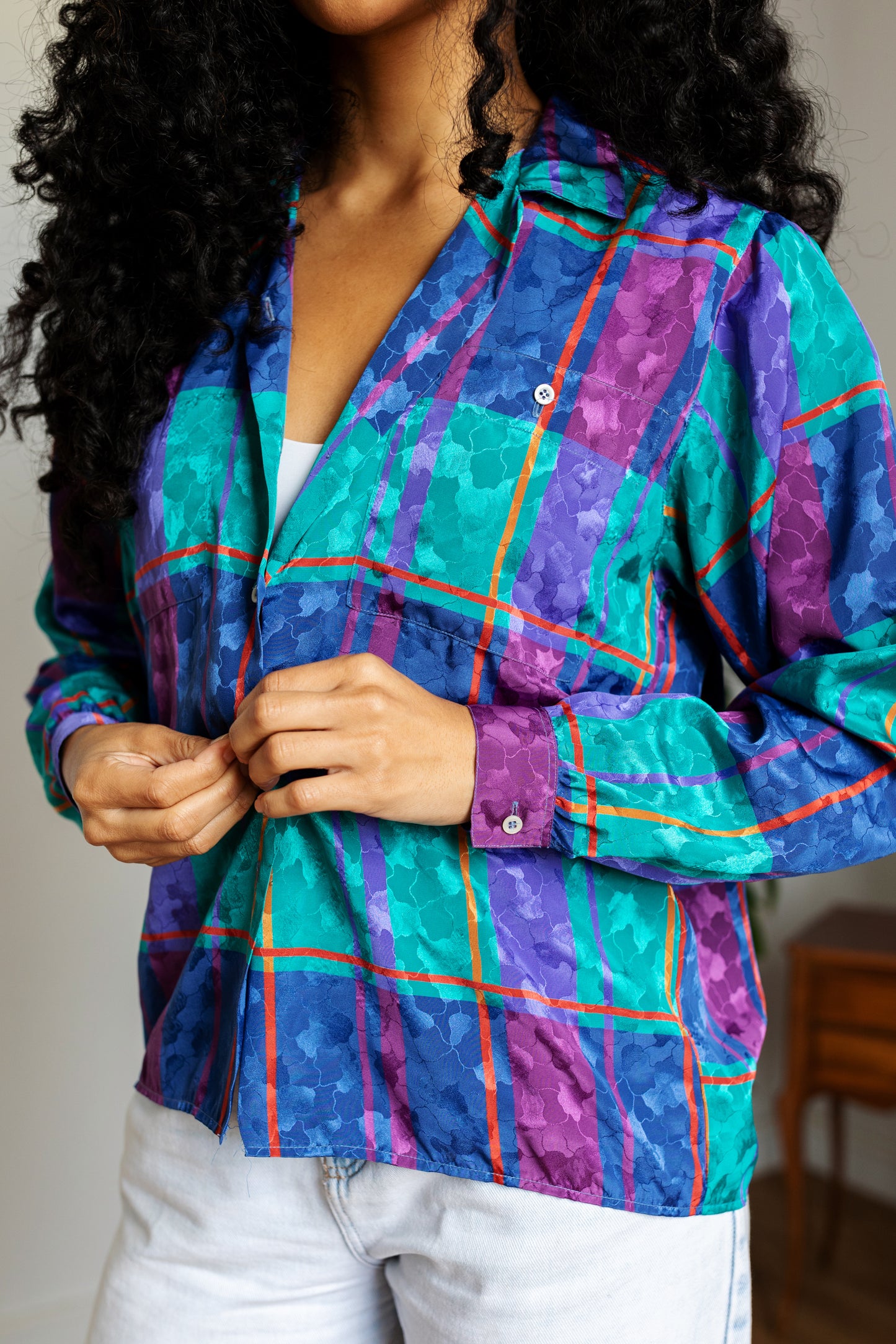 Vintage Plaid Blouse