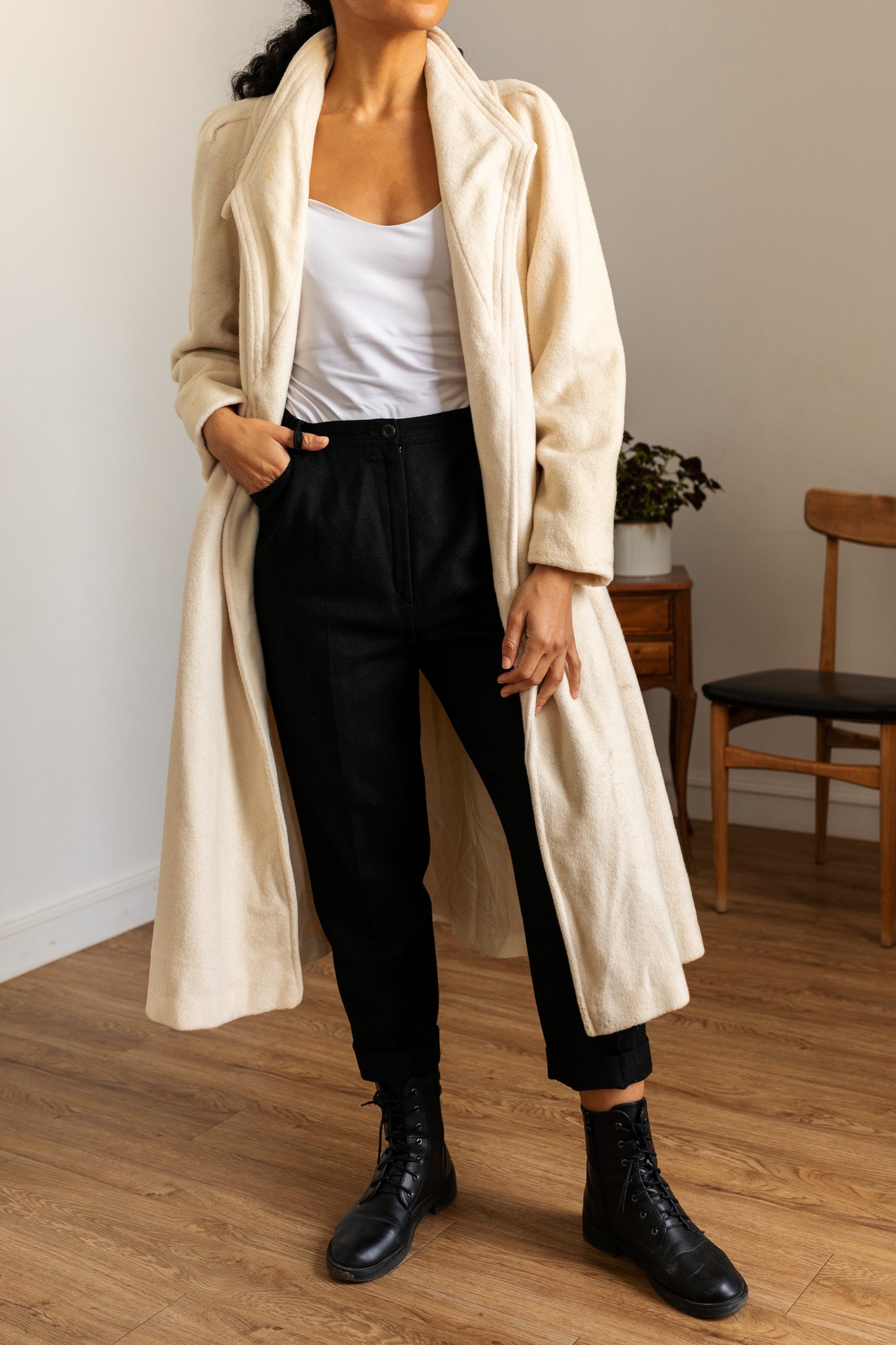 Ivory/White Long Coat