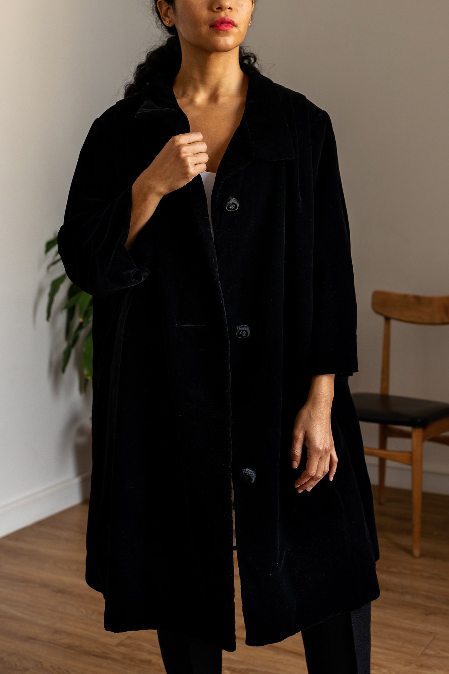 Black velvet Coat