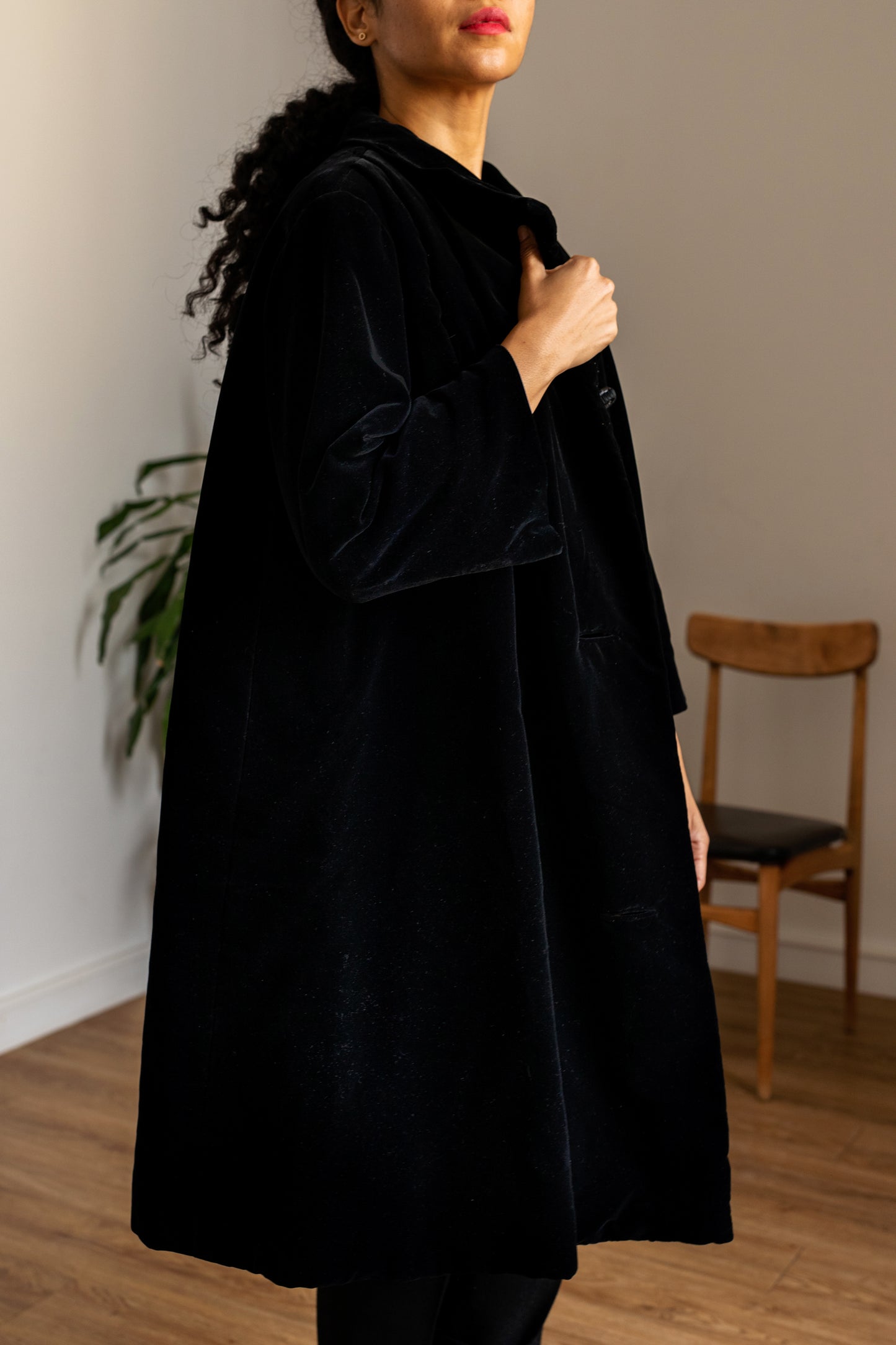 Black velvet Coat