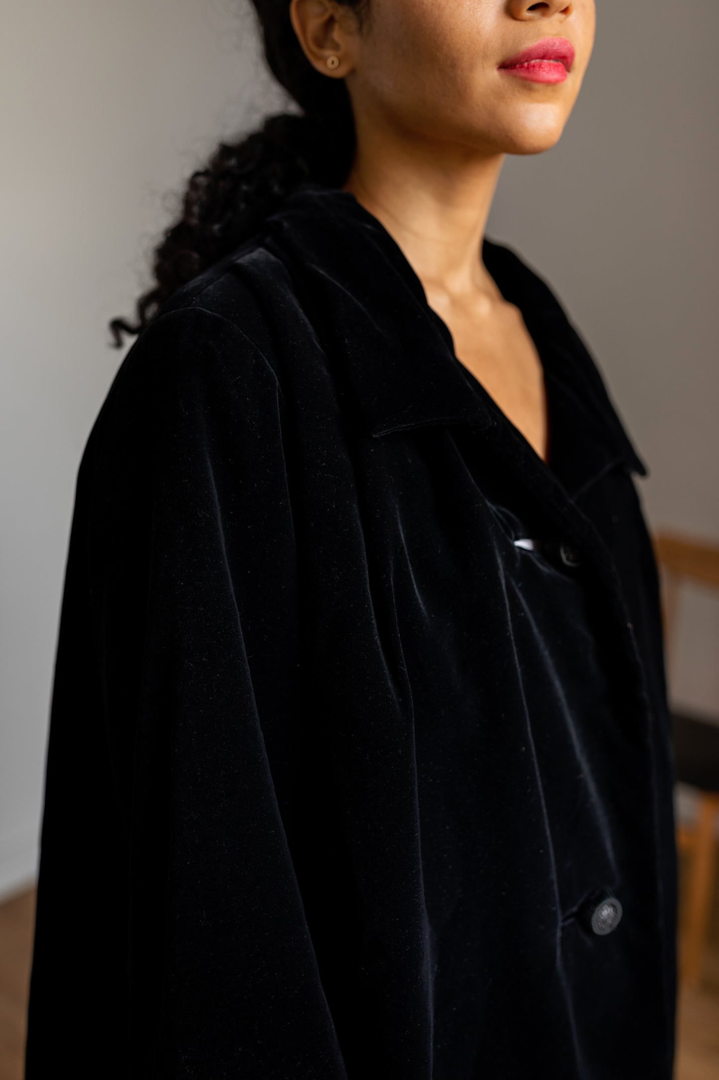 Black velvet Coat