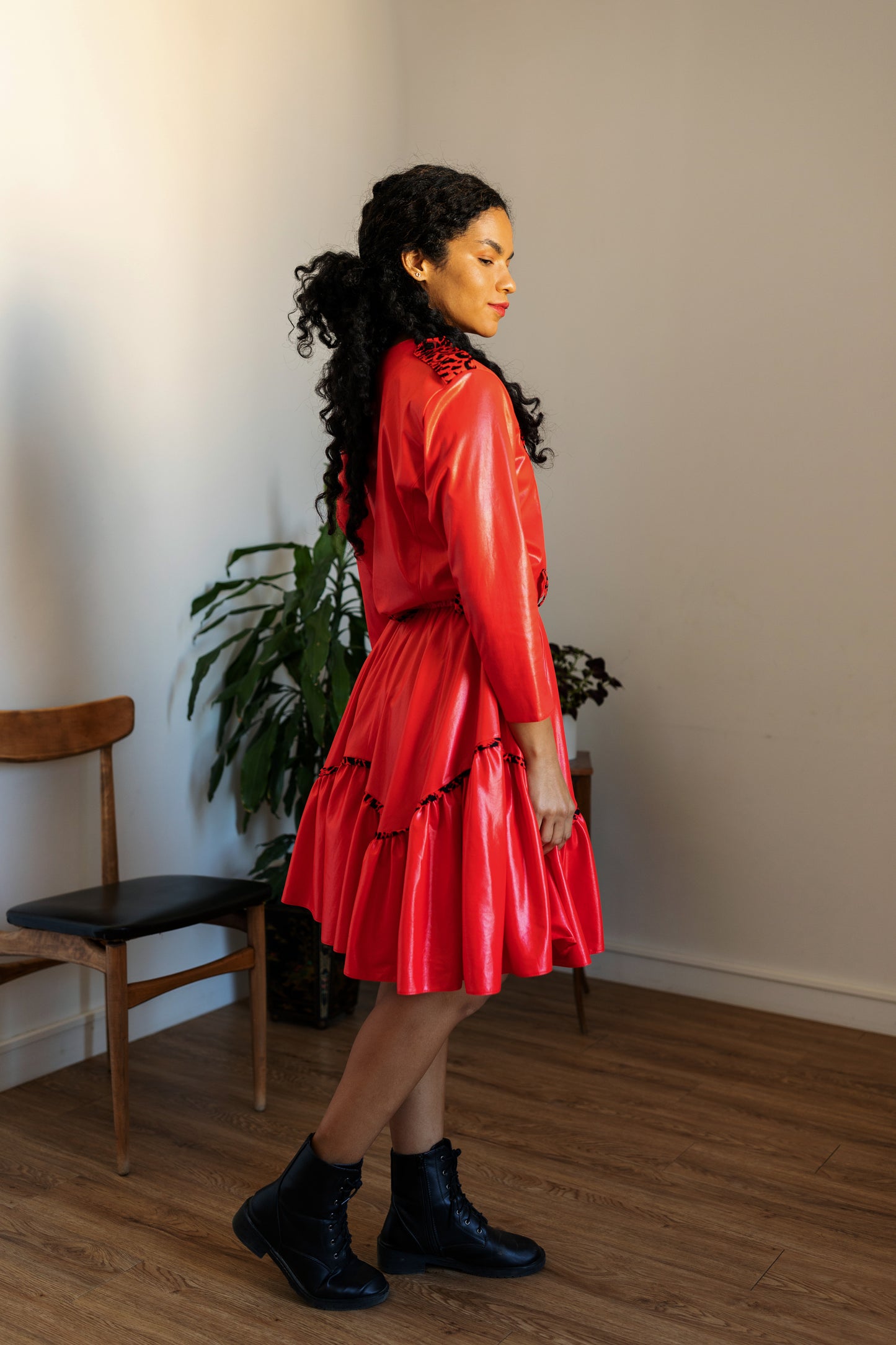 Vintage red western dress