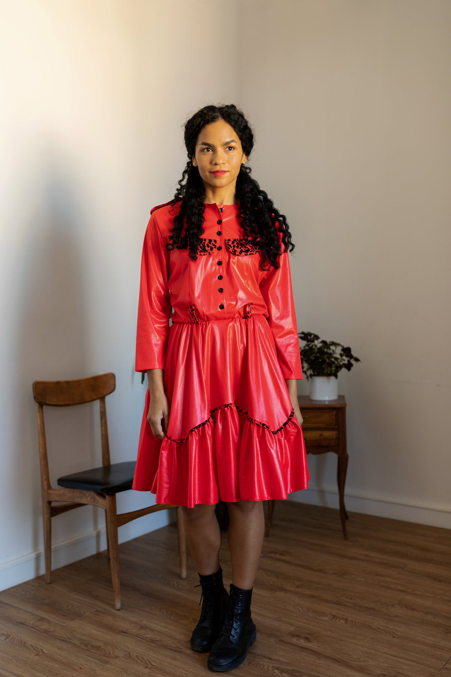 Vintage red western dress