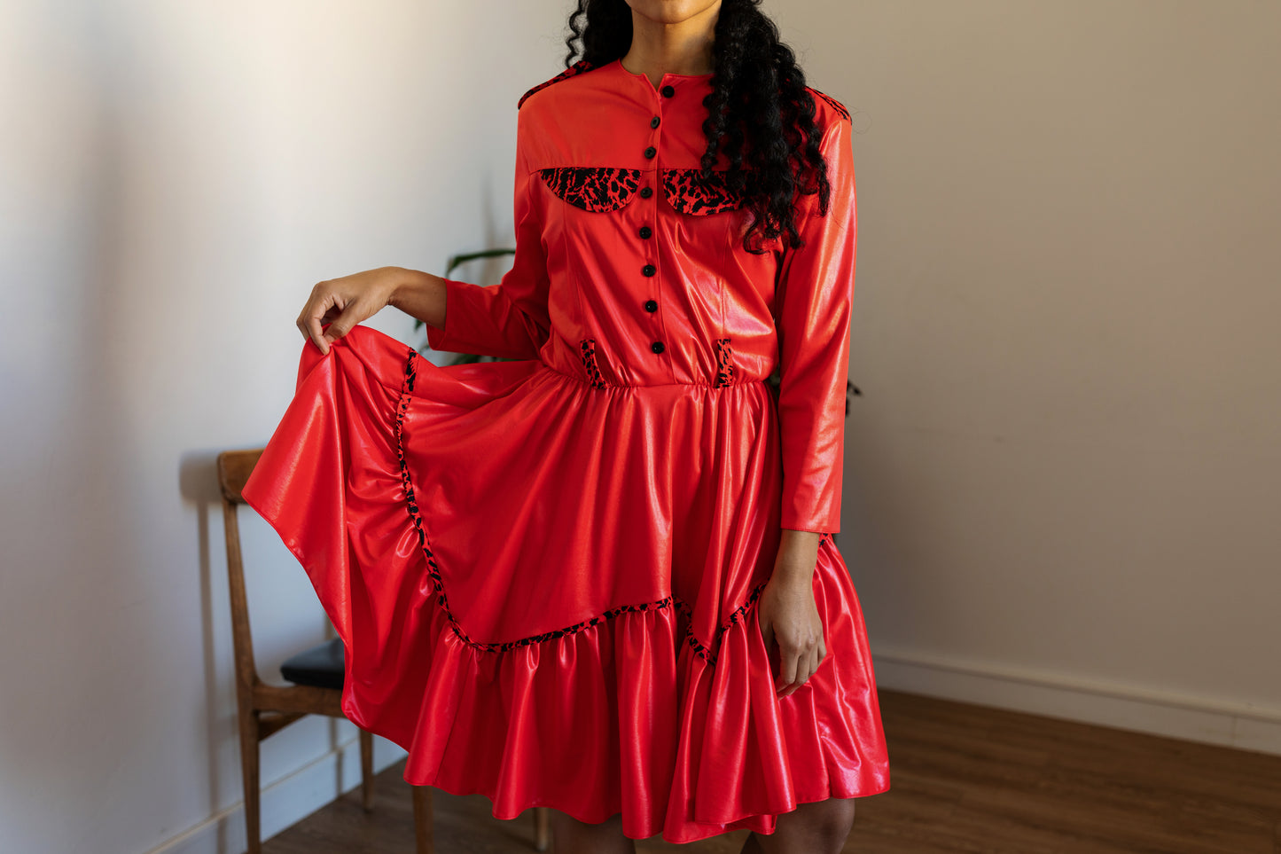 Vintage red western dress