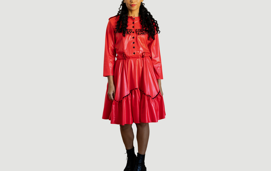 Vintage red western dress
