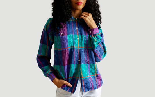 Vintage Plaid Blouse