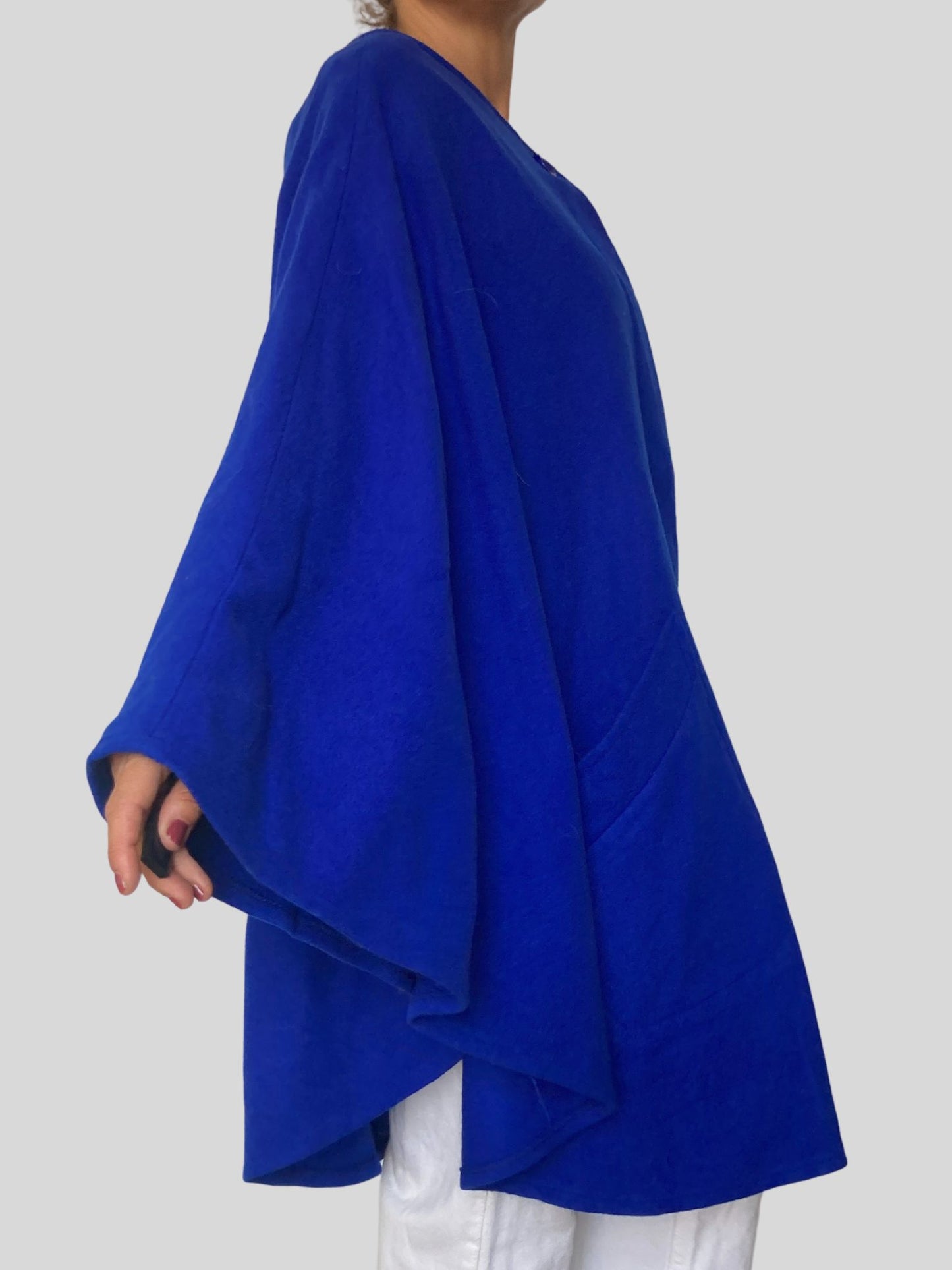 Blue Cashmere Cape Coat