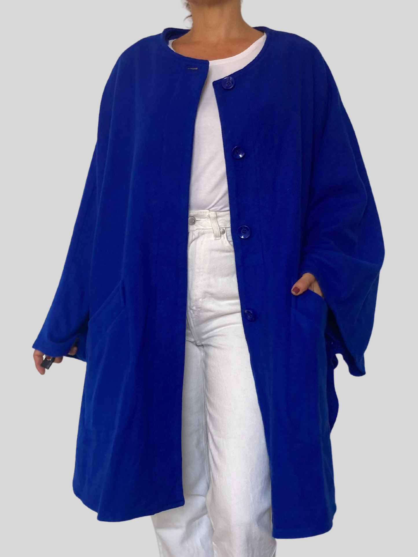 Blue Cashmere Cape Coat
