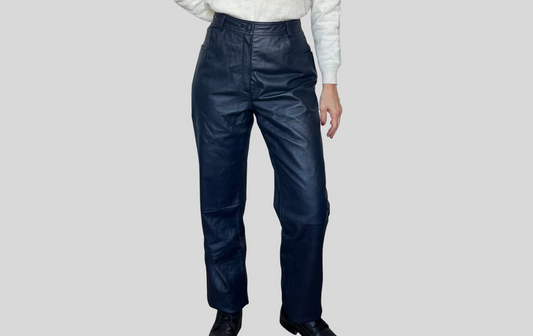Blue Leather trousers