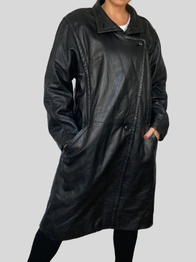 Long Leather Overcoat