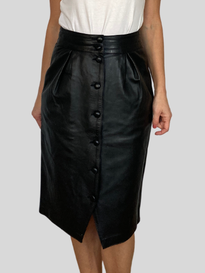 Black leather skirt