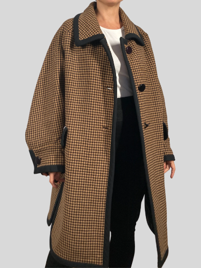 Herringbone Maxi Wool coat