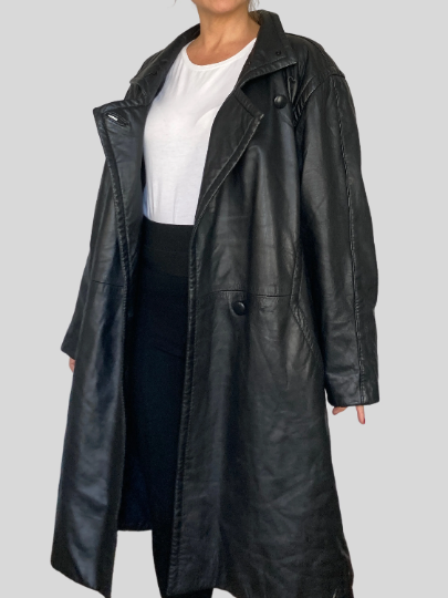 Long Leather Overcoat