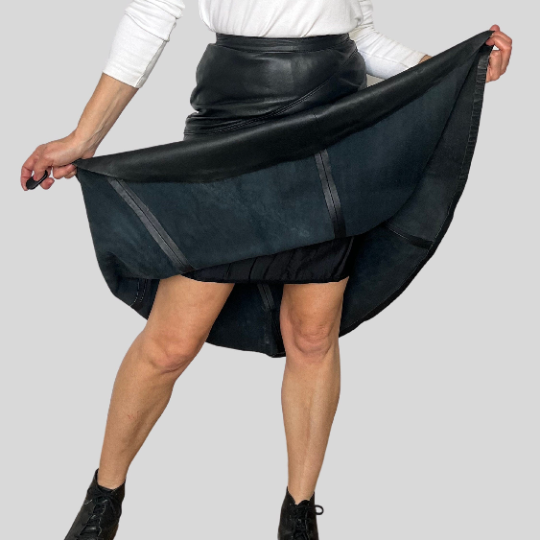Black leather skirt