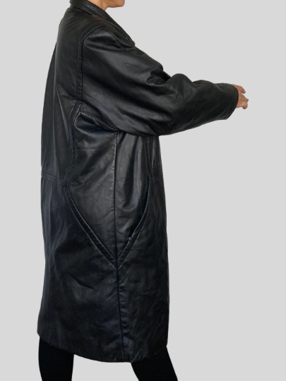 Long Leather Overcoat
