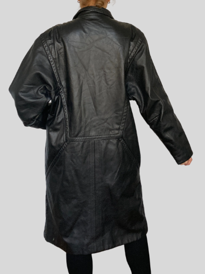 Long Leather Overcoat