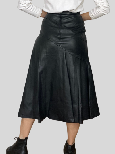 Black leather skirt