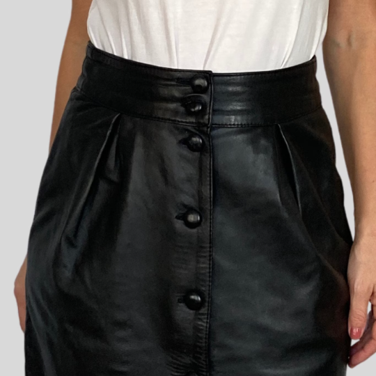 Black leather skirt