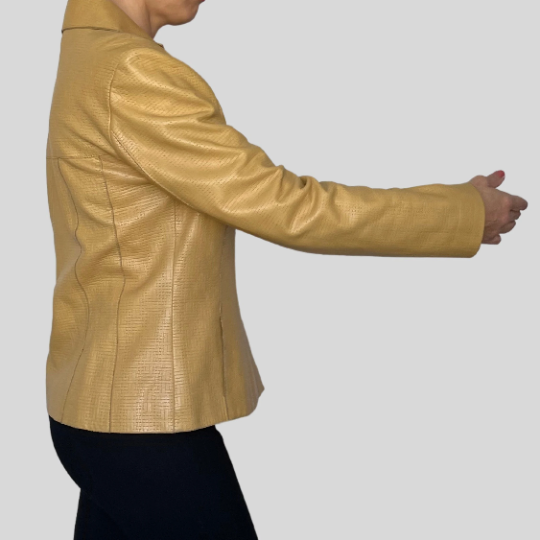 Yellow Leather Blazer