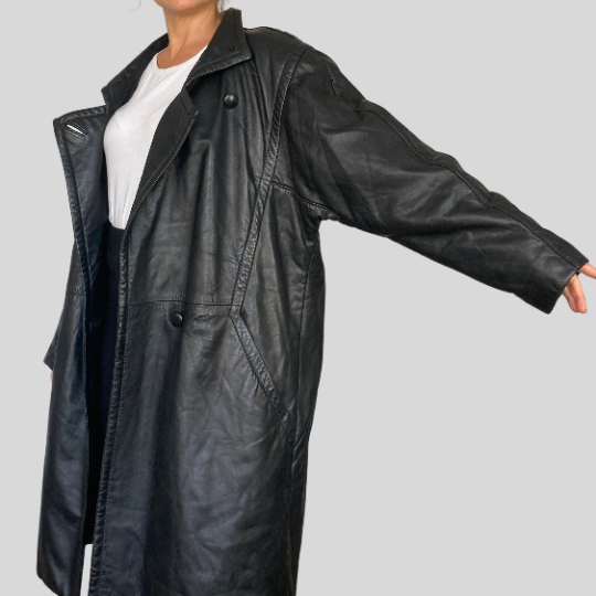 Long Leather Overcoat