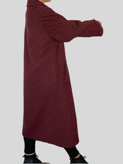 Burgundy Long Wool Coat