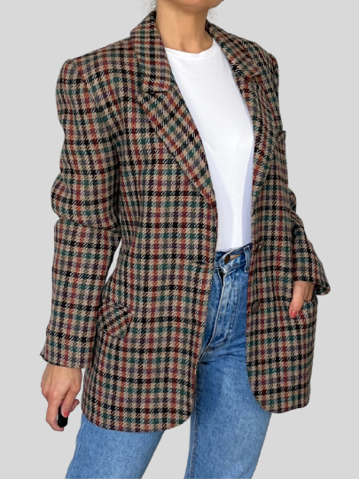 Plaid Wool Blazer