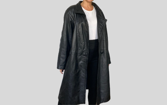 Long Leather Overcoat