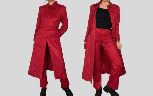 Vintage Two pieces Burgundy Suit