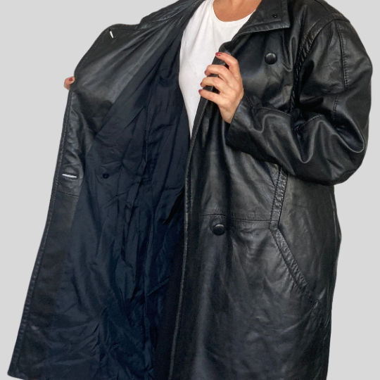 Long Leather Overcoat