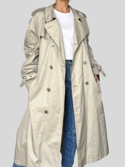 Vintage Ivory Trench Coat