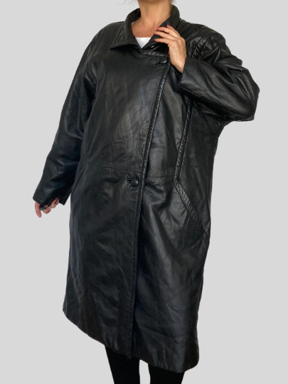 Long Leather Overcoat