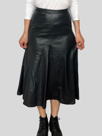 Black leather skirt