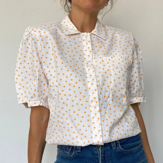 Orange Polka Dot Blouse
