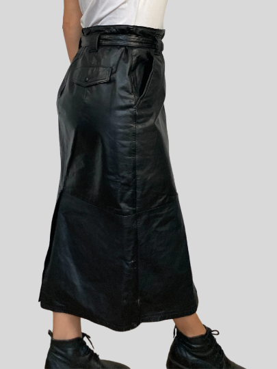 Leather Pencil Skirt With Pockets