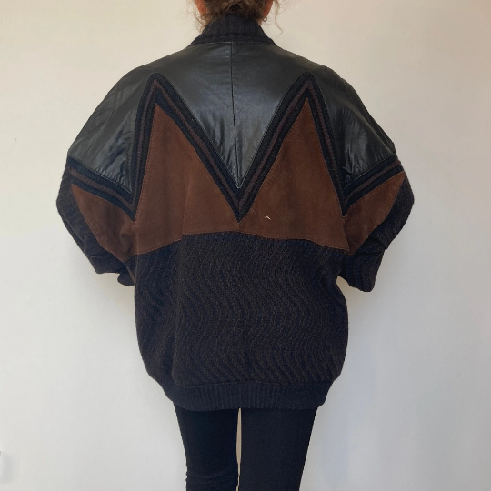 Leather Suede Cardigan
