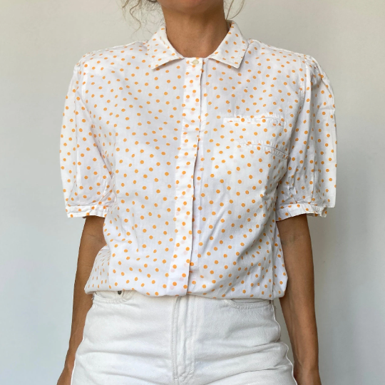 Orange Polka Dot Blouse