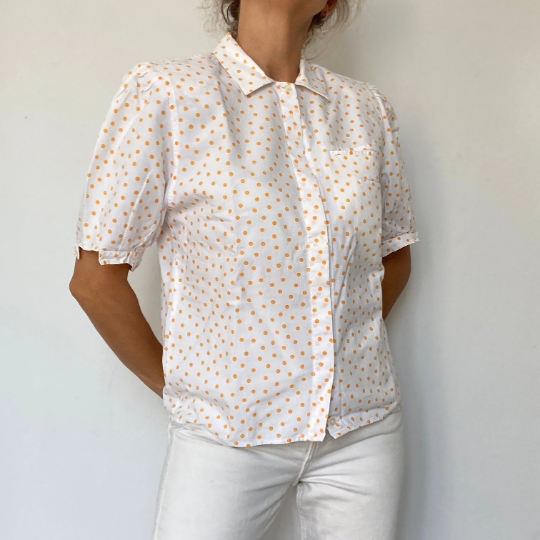 Orange Polka Dot Blouse