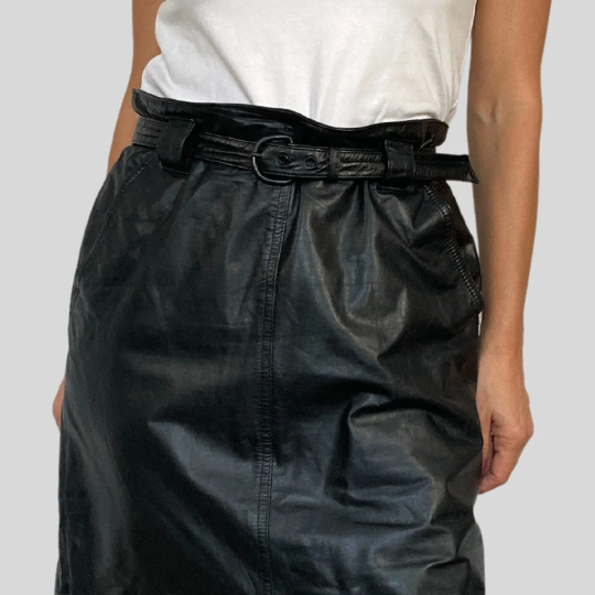 Leather Pencil Skirt With Pockets