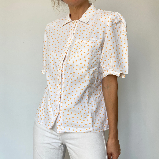 Orange Polka Dot Blouse