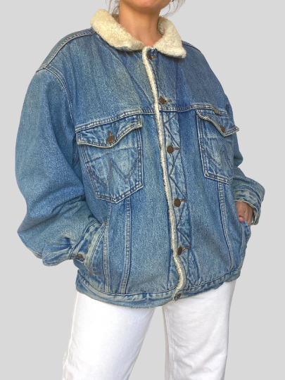 Sherpa denim Wrangler jacket