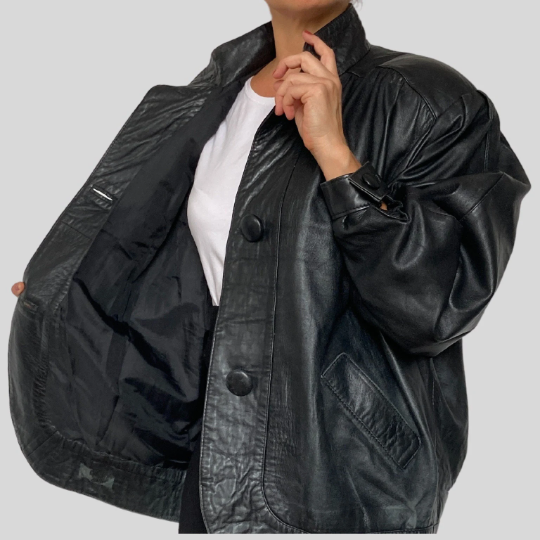 Black leather jacket