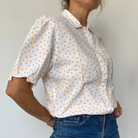 Orange Polka Dot Blouse